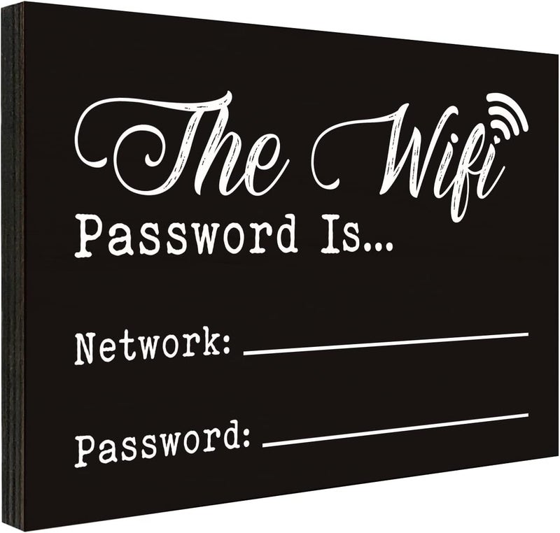 FTONENI WiFi Password Sign for House, WiFi Password Sign for Home, Use for Office or Business Front Door Warning Reminder Signs, Businesses & Restaurants Wall Decor Use 3.55" x 5.15" - PMA016 - Image 1